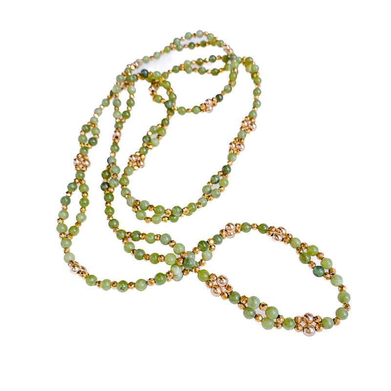 Tantric Necklace | African Jade & 24K Gold Hematite