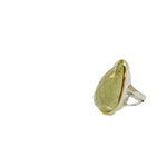 Faceted Tear Drop Tektite Ring