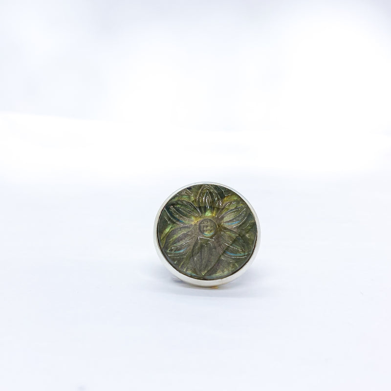 Labradorite Flower Ring